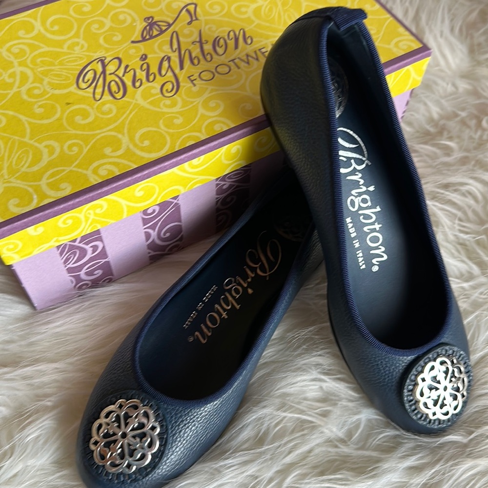 BRIGHTON Aleta French Blue Ballerinas Women’s Leather Flat | Blue |‎ Size 6